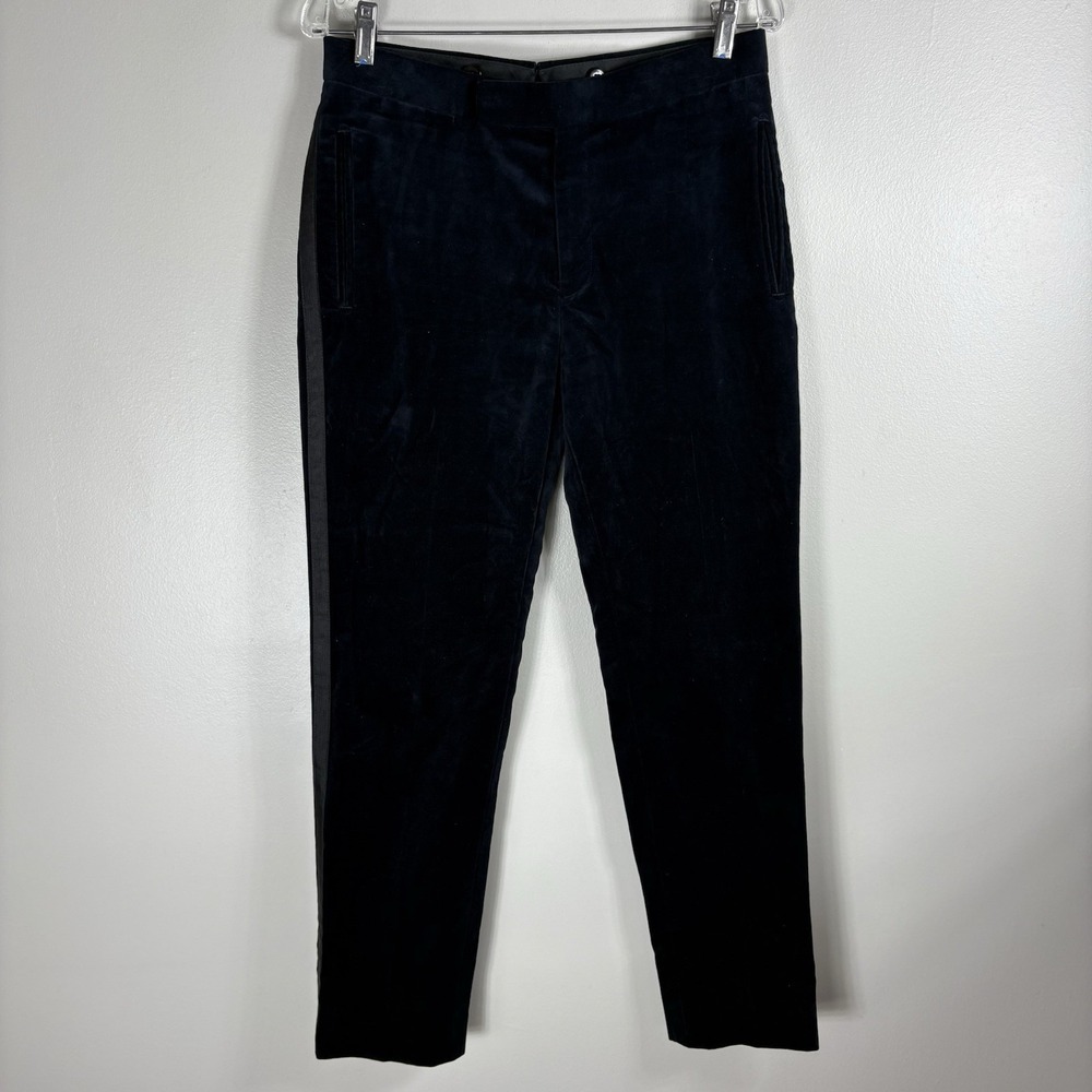 Suitsupply Men's 46 Verona Black Velvet Silk Covered Button Tuxedo Trouser Pants